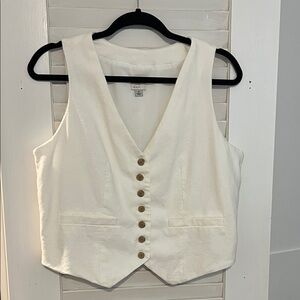 a new day Cream Buttoned Women's Vest